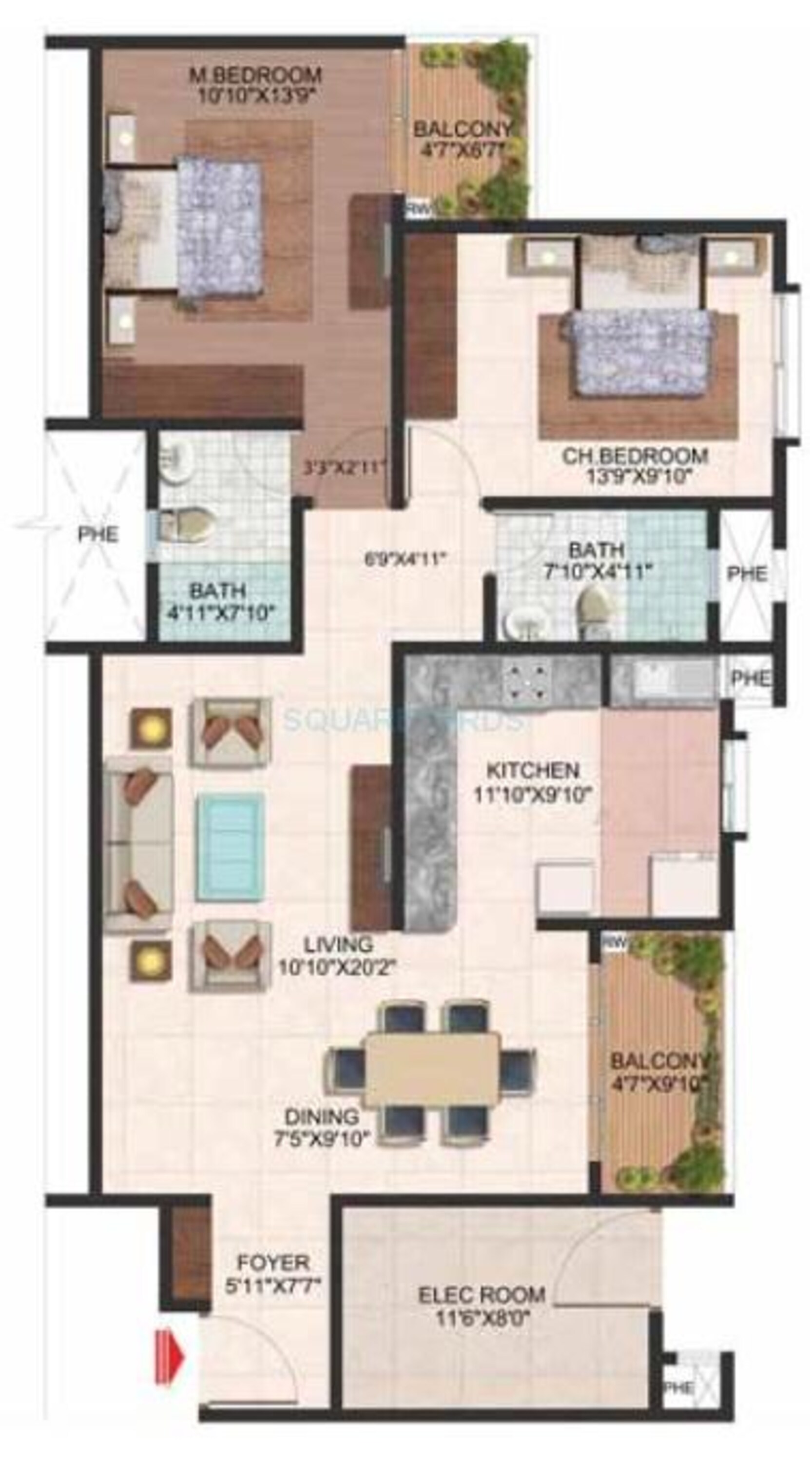 brigade wisteria at brigade meadows apartment 2bhk 1300sqft1