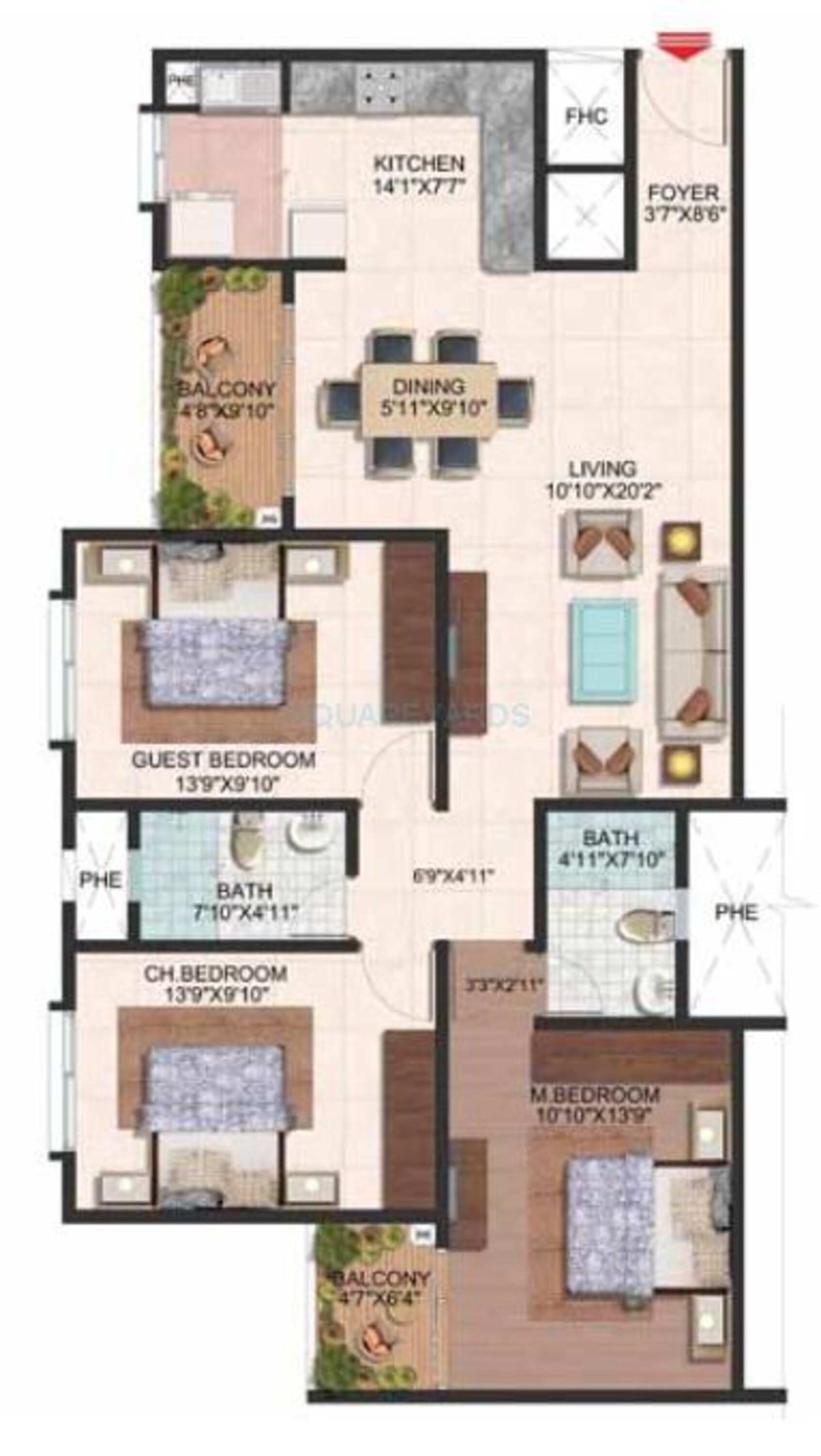 brigade wisteria at brigade meadows apartment 3bhk 1143sqft111