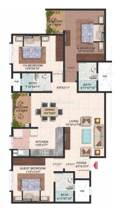 Other, brigade-wisteria-at-brigade-meadows 3 Bedroom 1570 Sq.Ft. Apartment In Kanakapura Road Bangalore 9436947