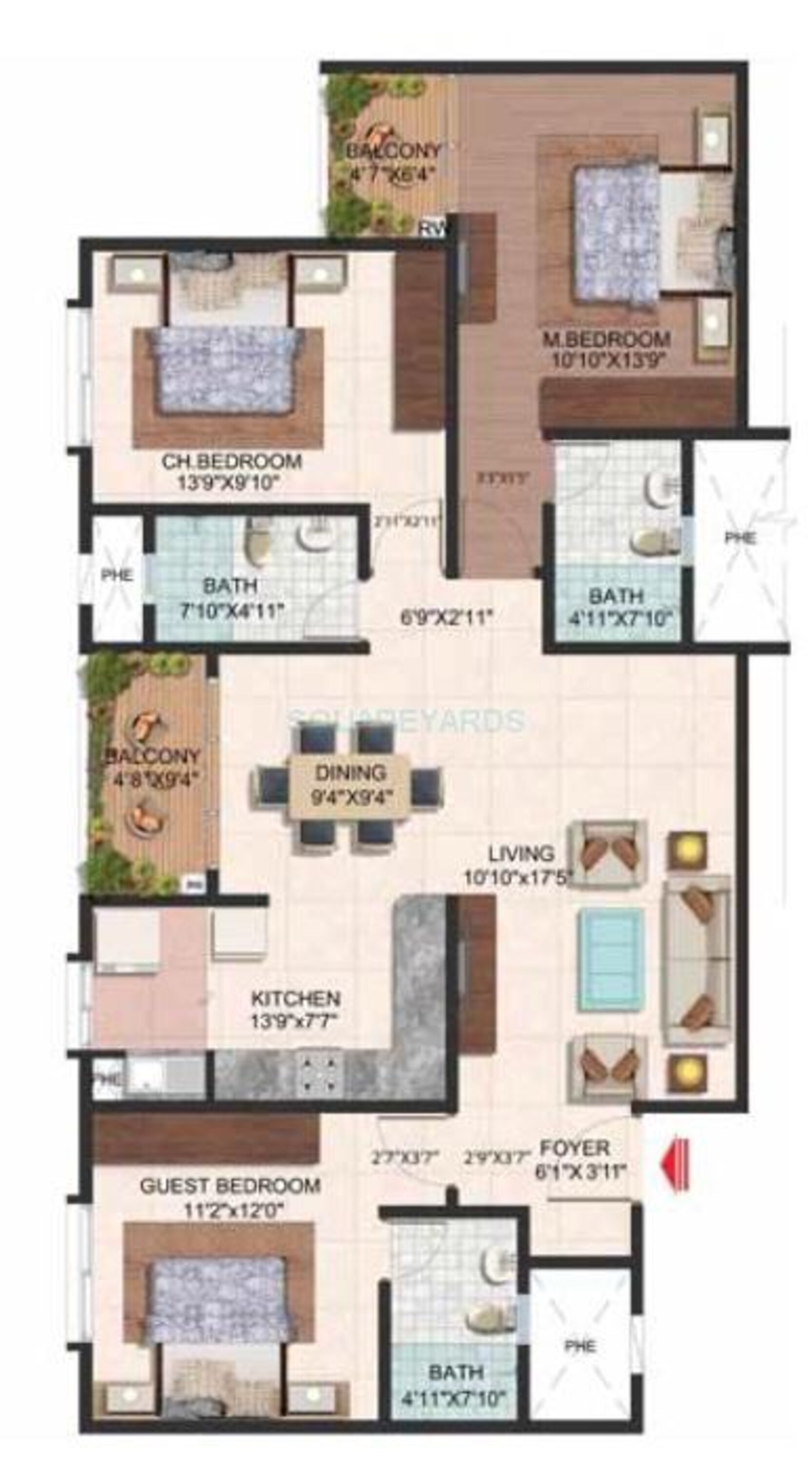 brigade wisteria at brigade meadows apartment 3bhk 1530sqft1