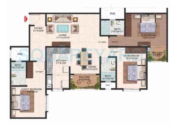 3 BHK 1630 Sq. Ft. Apartment