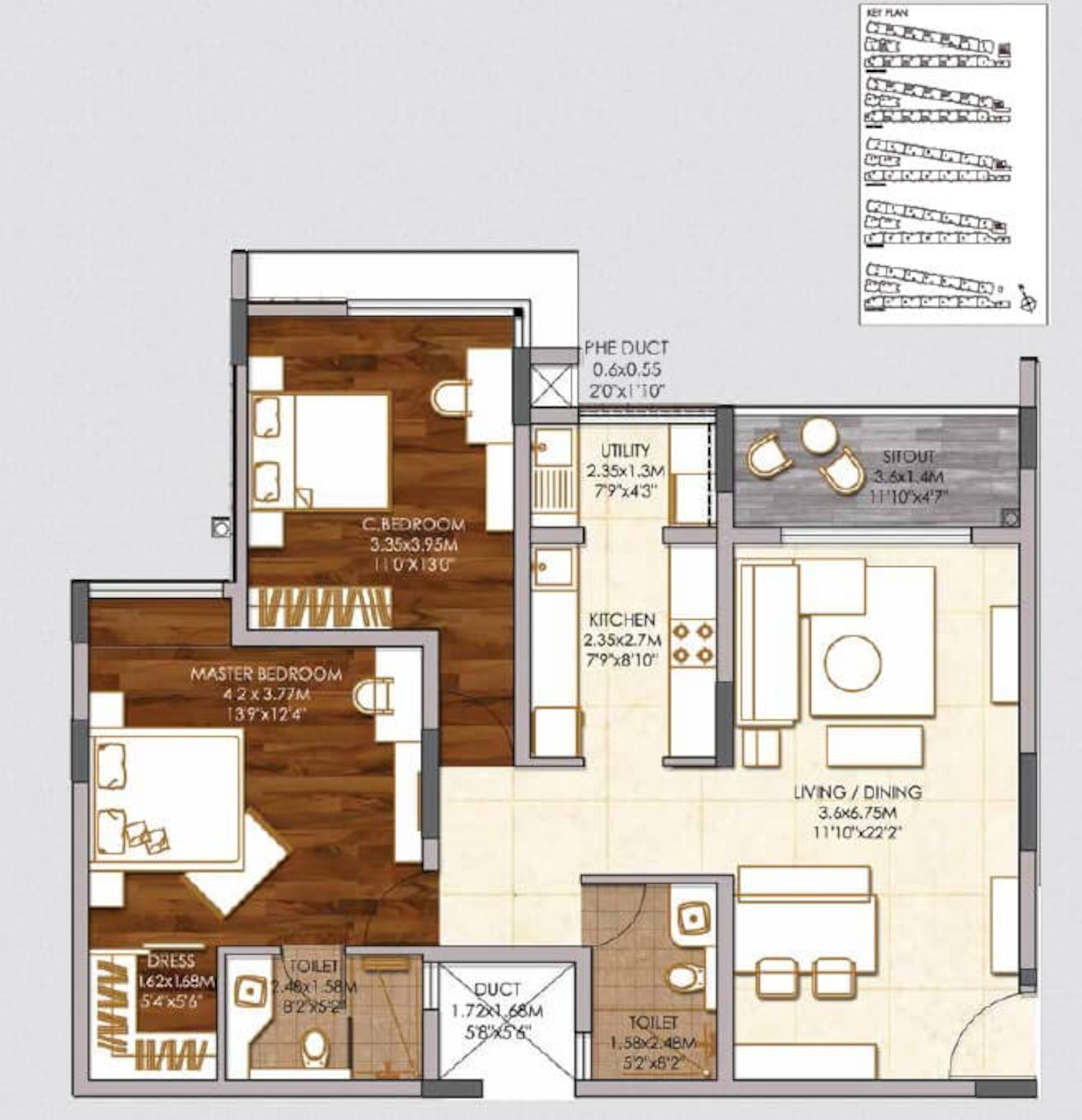 brigade woods apartment 2bhk 928sqft 1