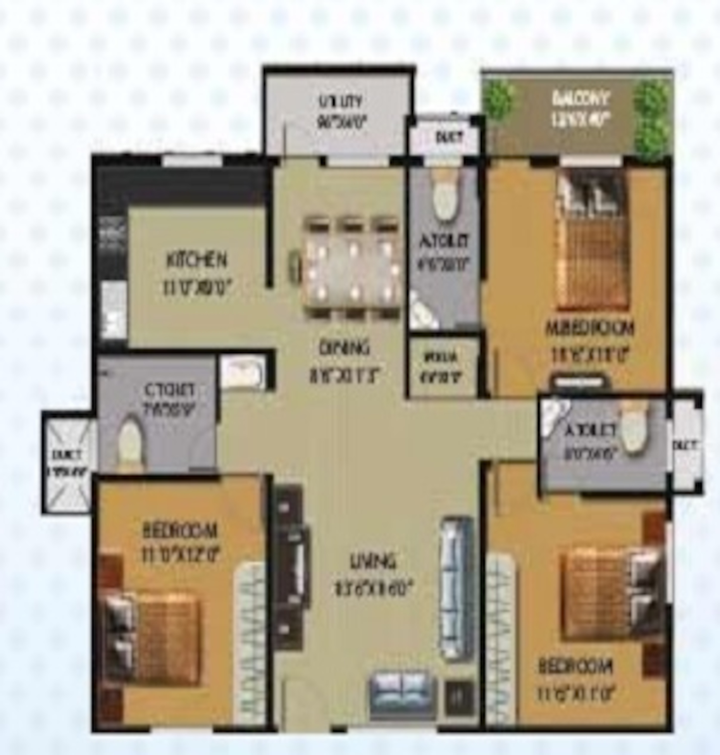 brundavan gardenia apartment 3 bhk 1420sqft 20214705174721
