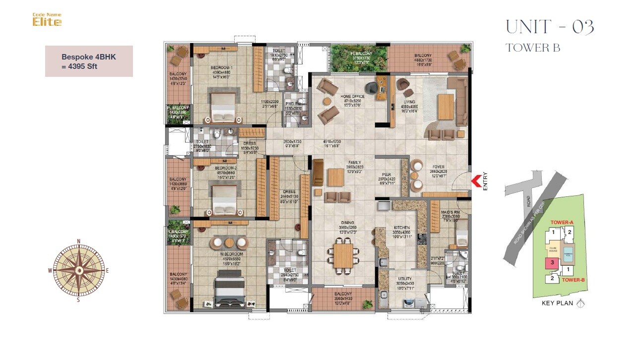 4 BHK 4395 Sq. Ft. Apartment
