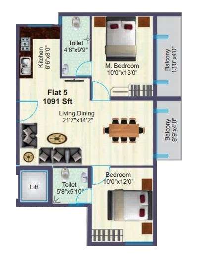 bsr sai gardens apartment 2bhk 1091sqft71