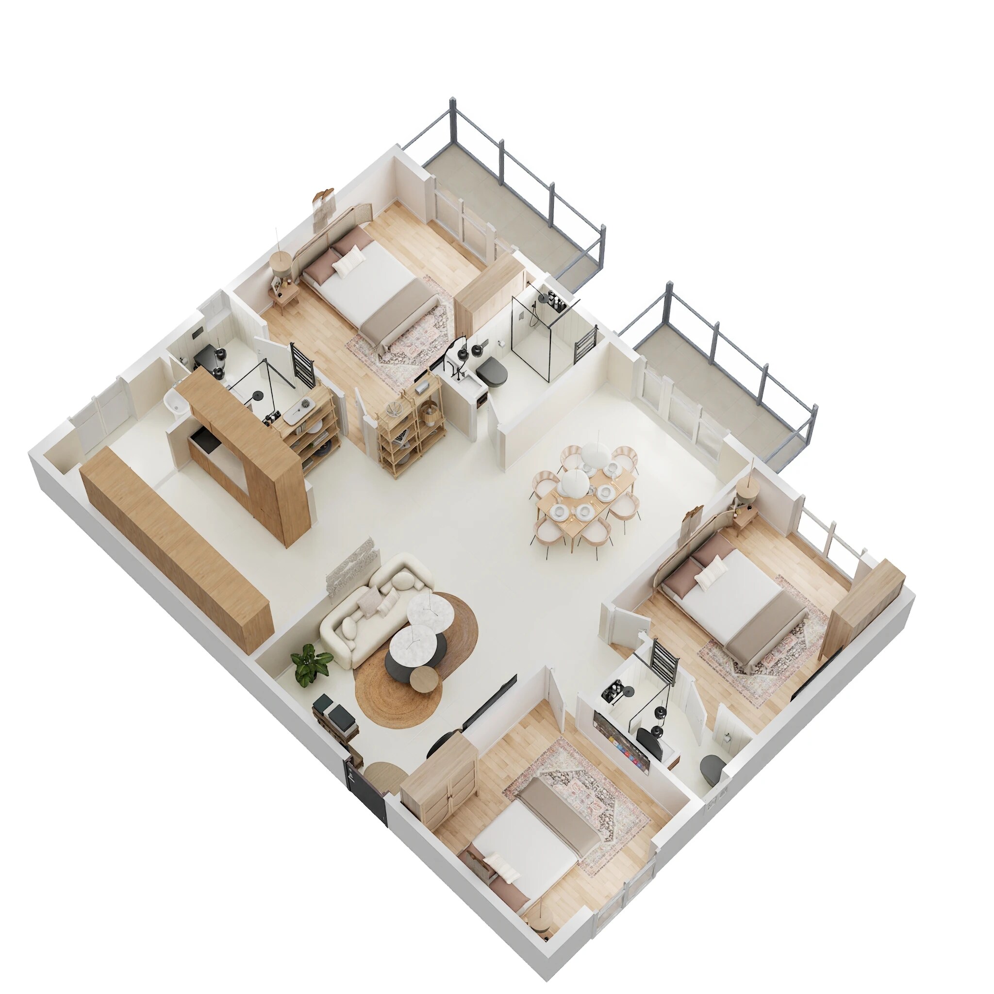 Floor plan of 3 BHK 1790 Sq. Ft. Apartment in Candeur Nova Gardenia, Bangalore