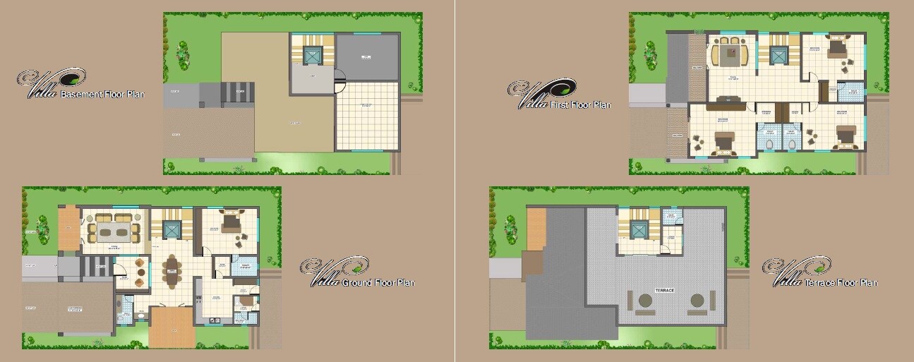 Floor plan of 4 BHK 5600 Sq. Ft. Villa in Carbon Park Lane, Bangalore