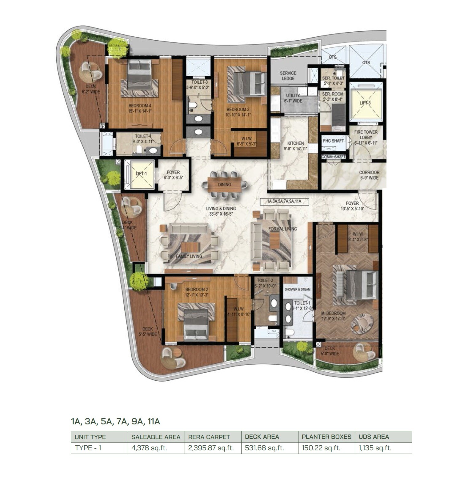 4 BHK 4378 Sq. Ft. Apartment