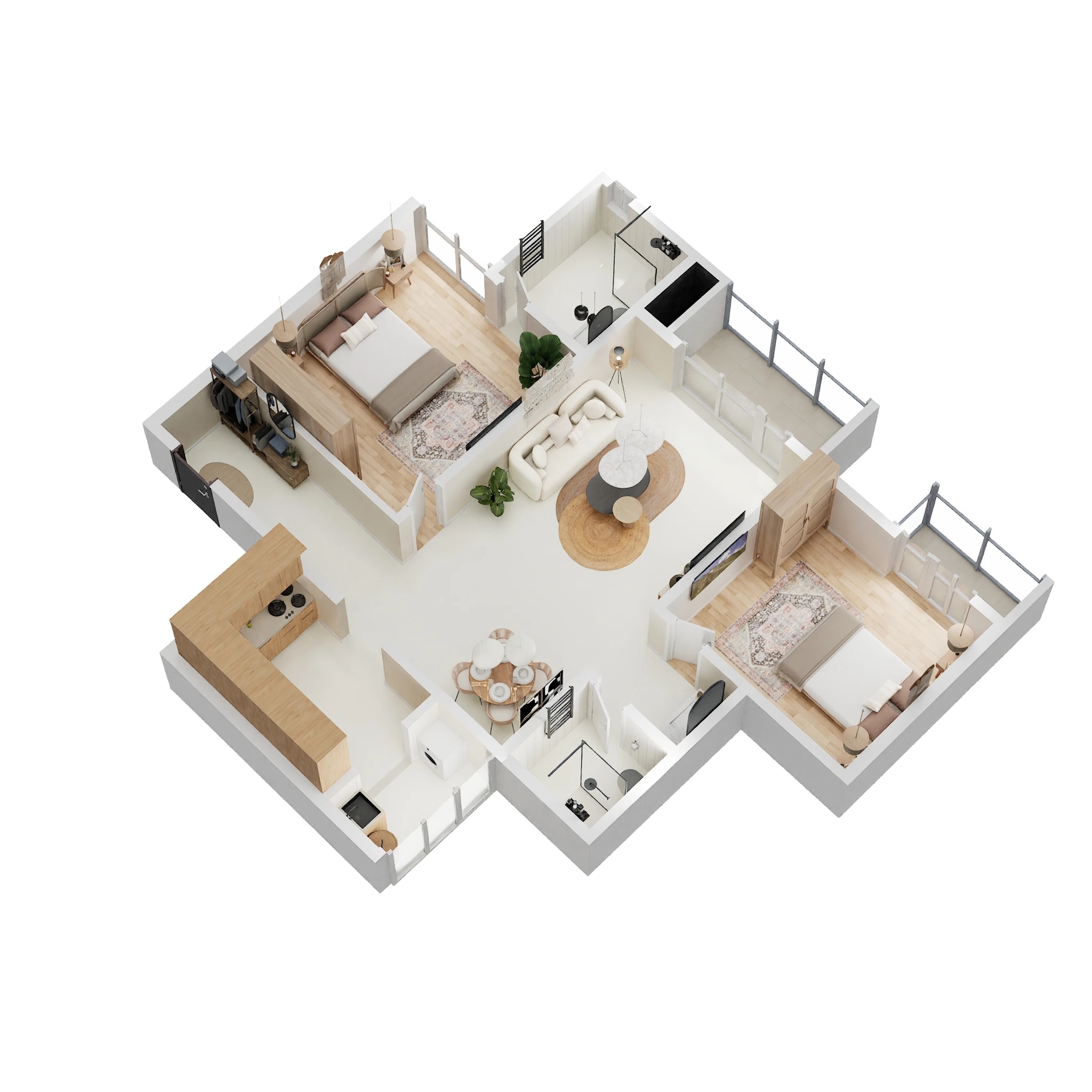 Floor plan of 2 BHK 1352 Sq. Ft. Apartment in Carmel Heights, Bangalore