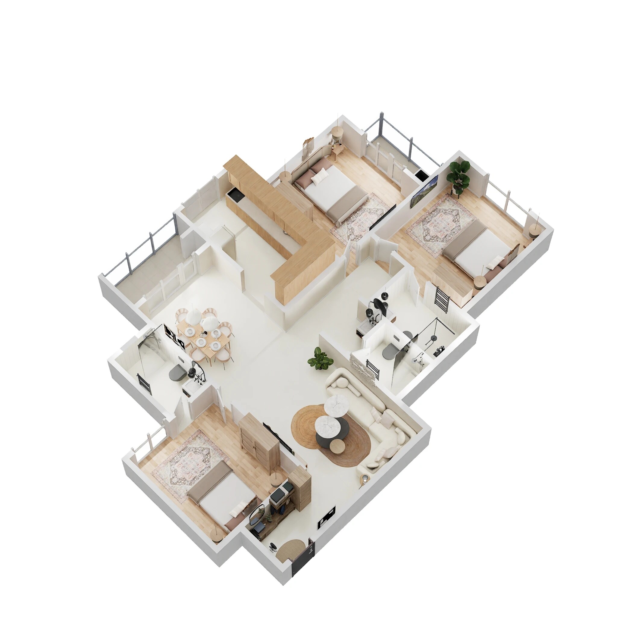 Floor plan of 3 BHK 2079 Sq. Ft. Apartment in Carmel Heights, Bangalore