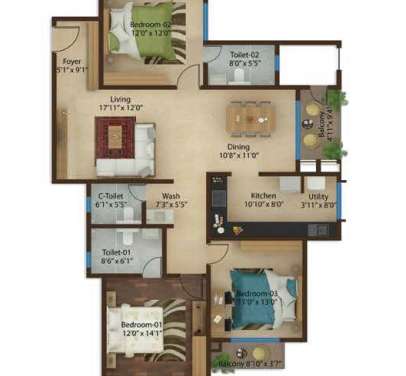 carmel heights apartment 3 bhk 2079sqft 20214901164949