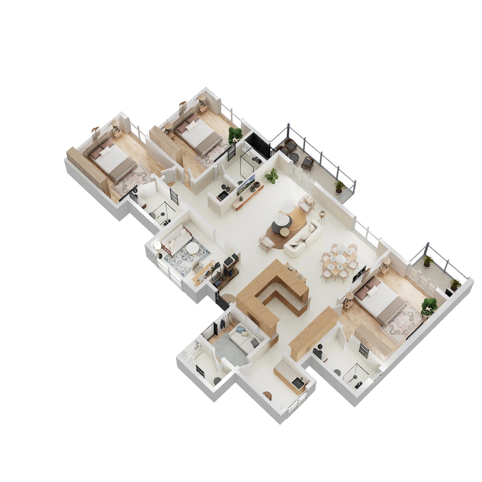 Floor plan of 4 BHK 3338 Sq. Ft. Apartment in Carmel Heights, Bangalore