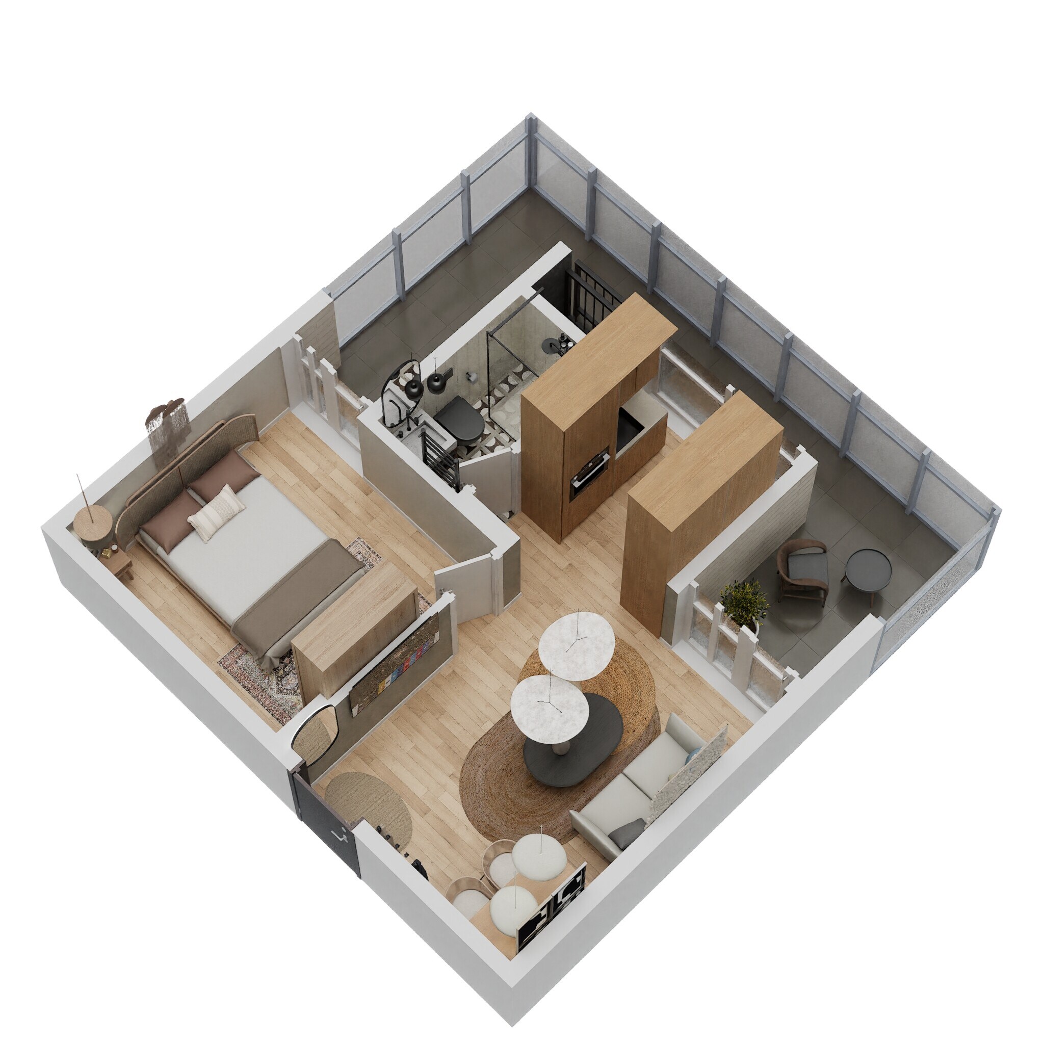 Floor plan of 1 BHK 521 Sq. Ft. Apartment in Casagrand Amor, Bangalore