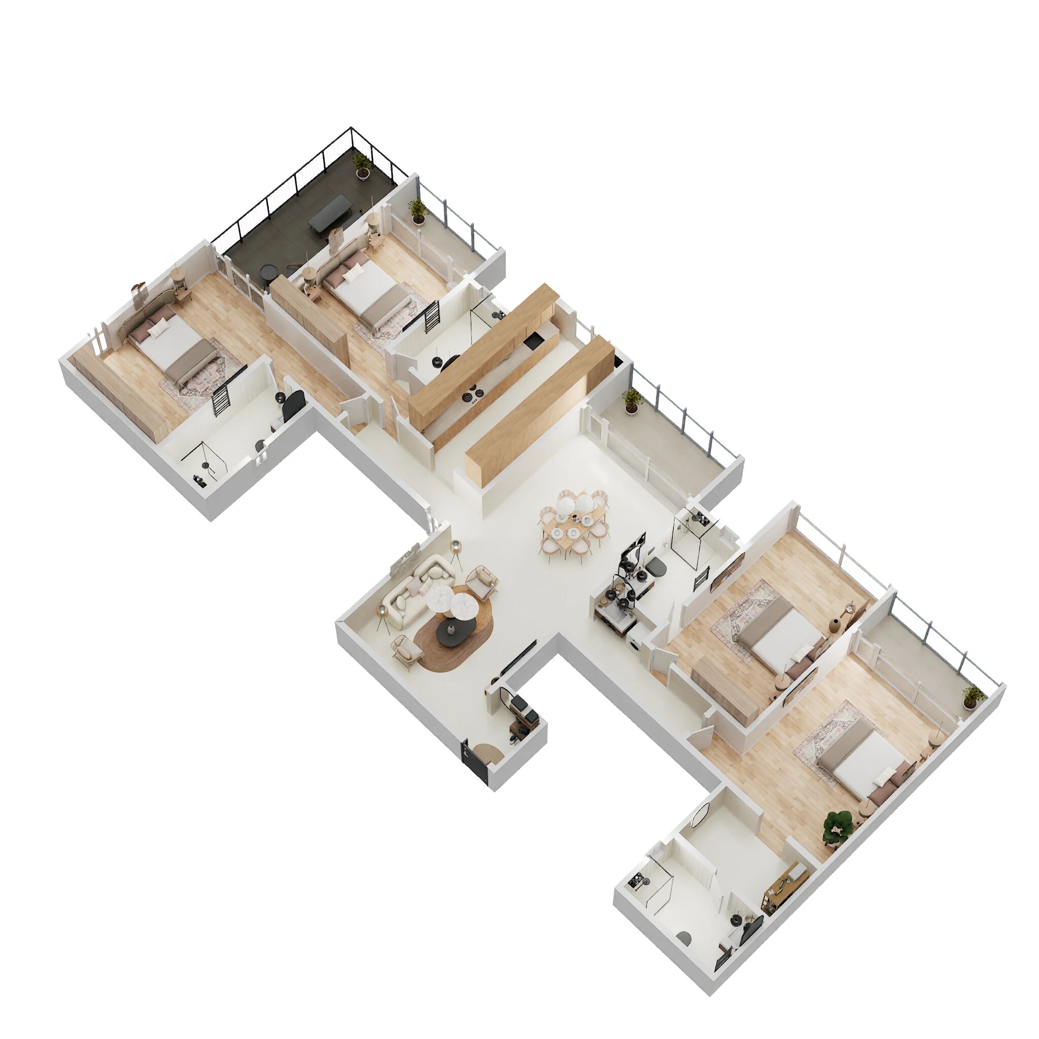Floor plan of 4 BHK 3039 Sq. Ft. Apartment in Casagrand Casablanca, Bangalore