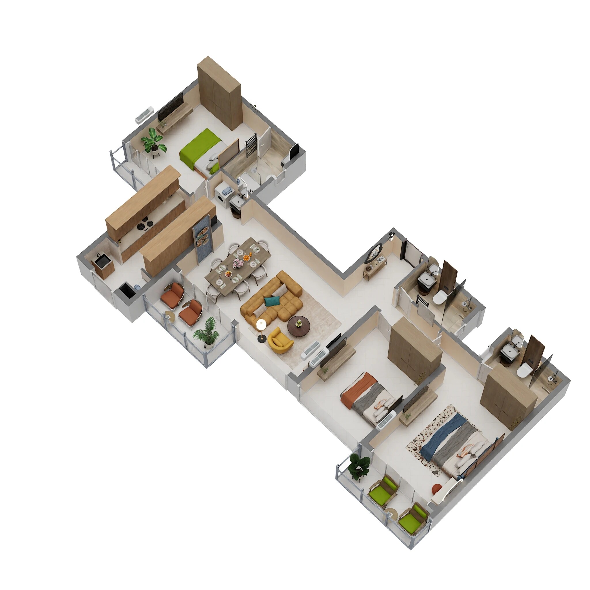 3 BHK 1770 Sq. Ft. Apartment