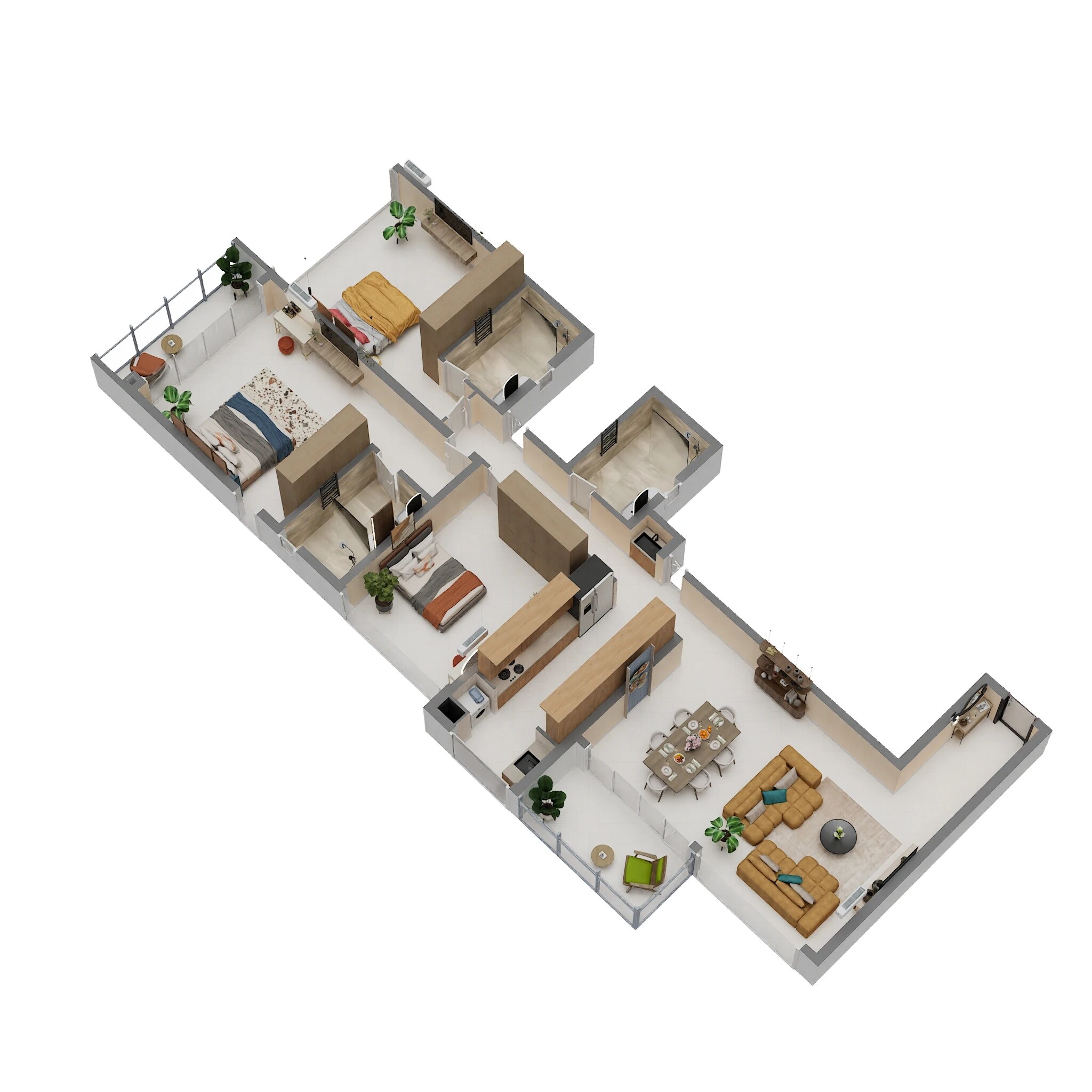 3 BHK 2157 Sq. Ft. Apartment