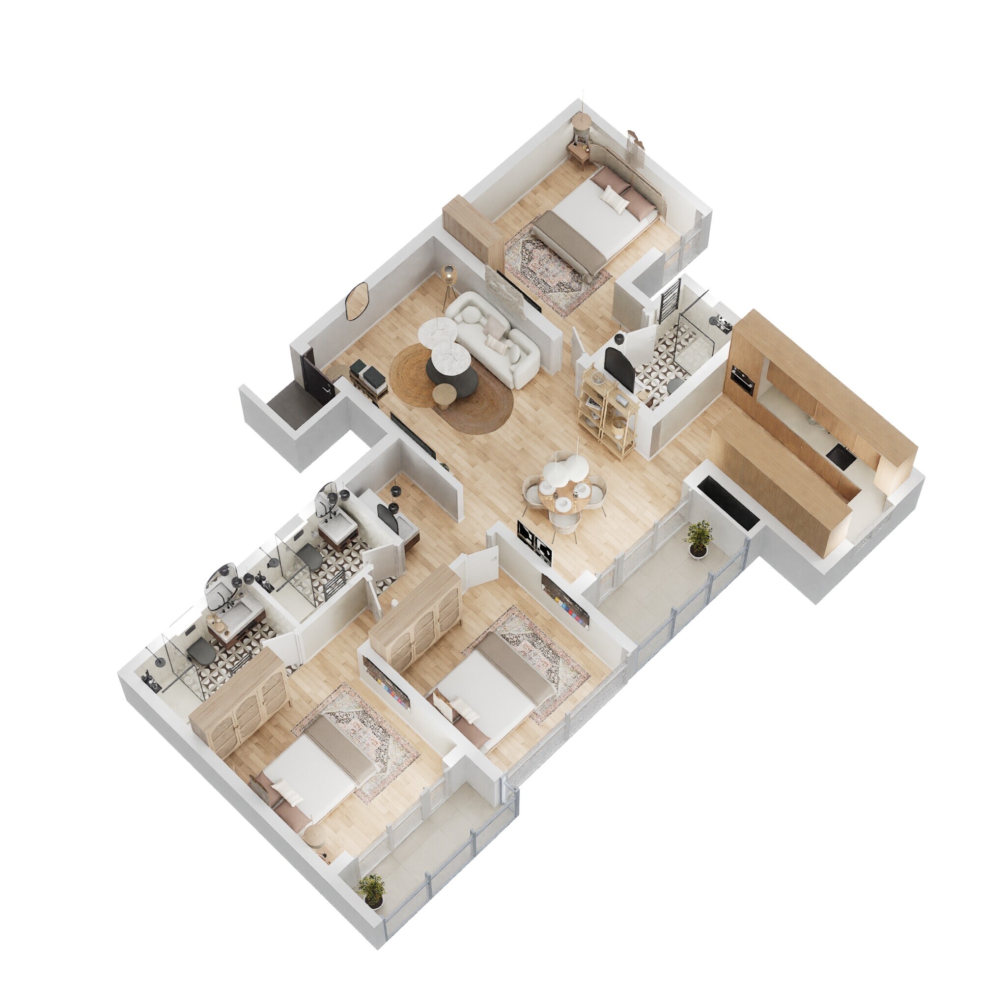 Floor plan of 3 BHK 1701 Sq. Ft. Apartment in Casagrand Flamingo, Bangalore