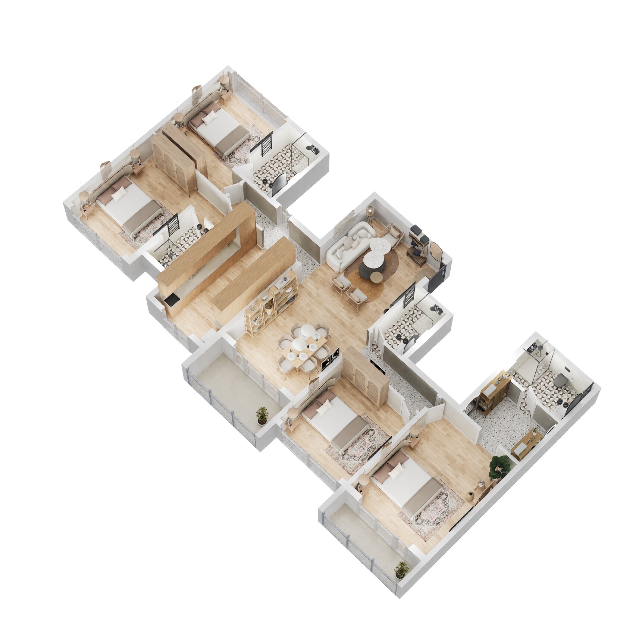 Floor plan of 4 BHK 2402 Sq. Ft. Apartment in Casagrand Flamingo, Bangalore