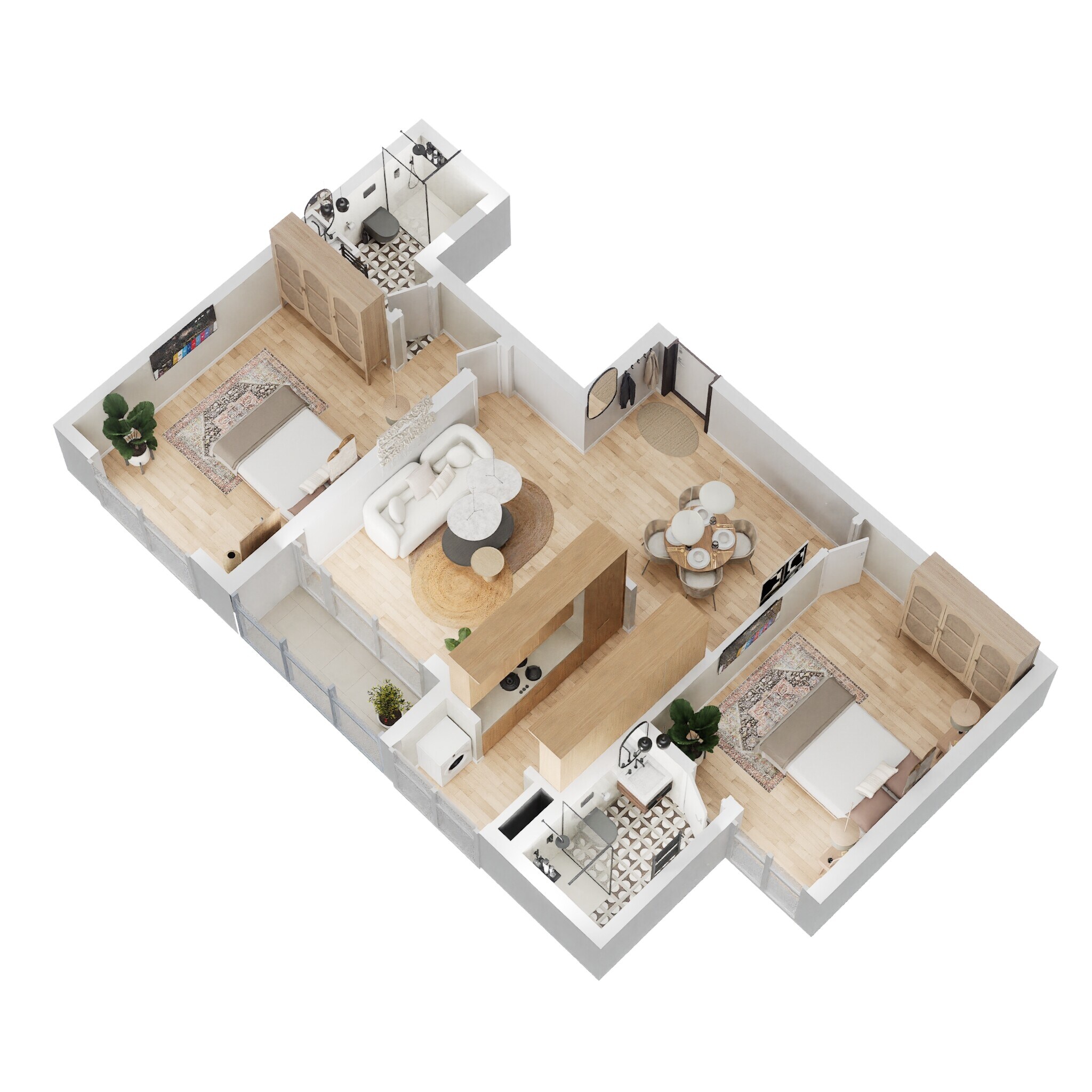 Floor plan of 2 BHK 1310 Sq. Ft. Apartment in Casagrand Keatsway, Bangalore