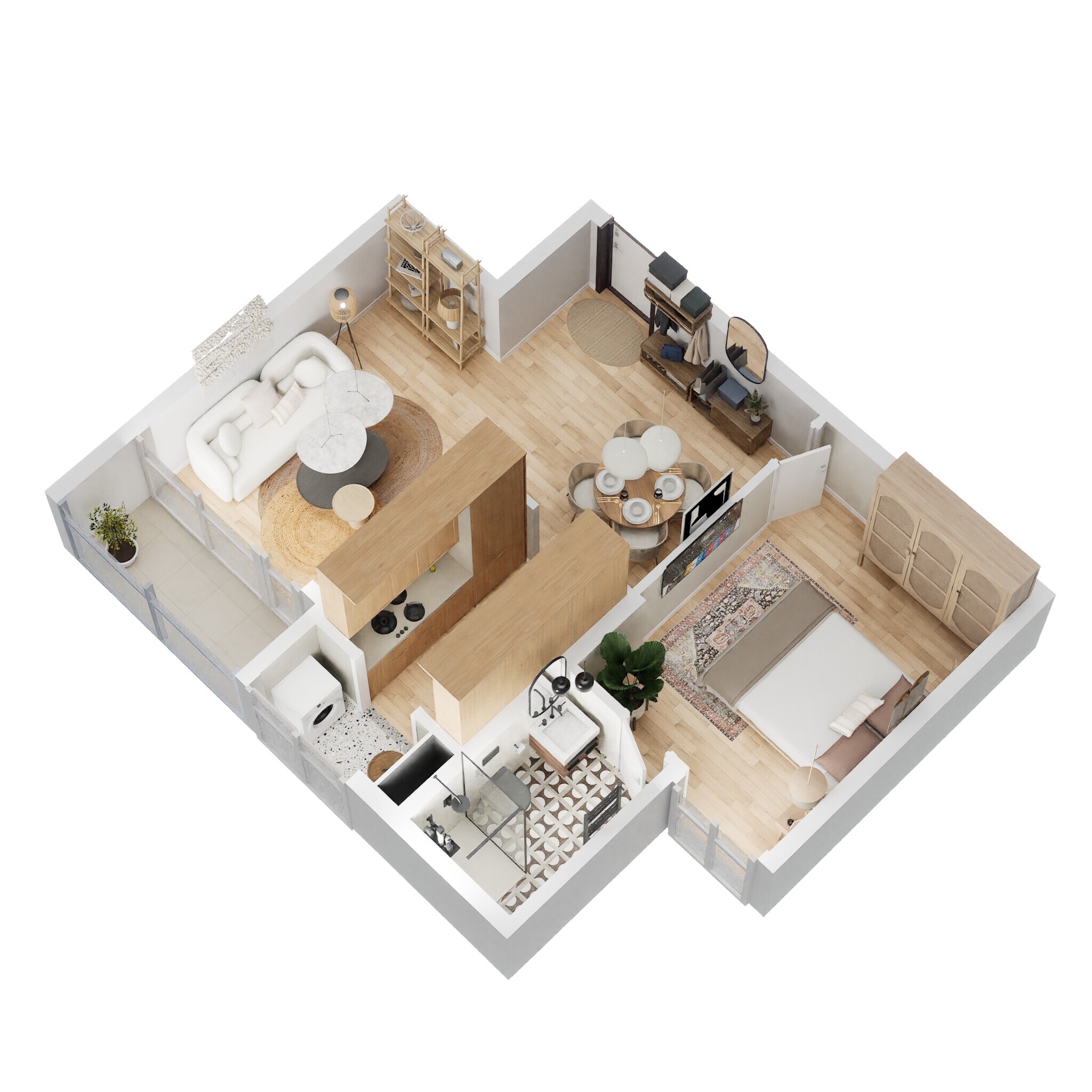Floor plan of 1 BHK 788 Sq. Ft. Apartment in Casagrand Keatsway, Bangalore