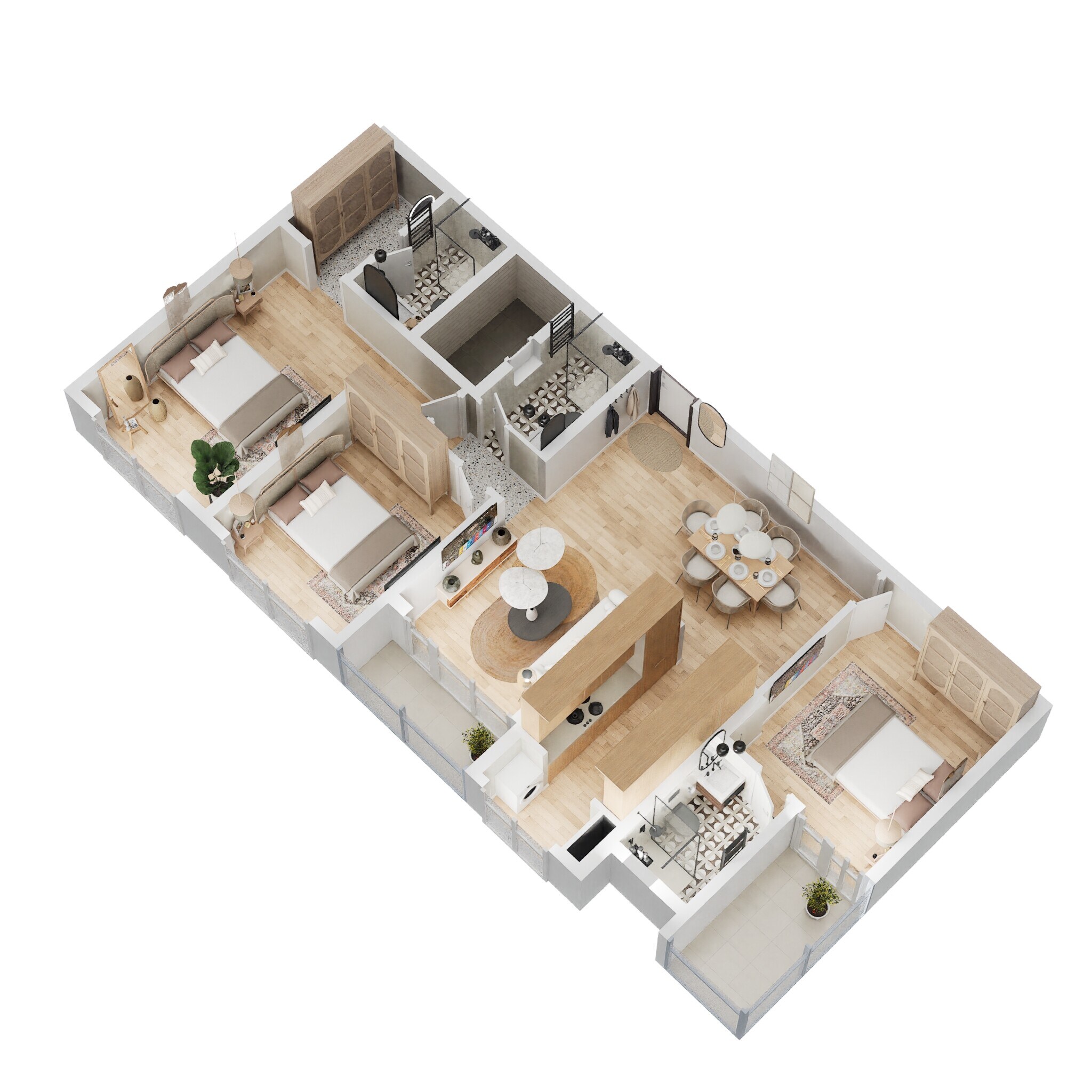 Floor plan of 3 BHK 1613 Sq. Ft. Apartment in Casagrand Keatsway, Bangalore