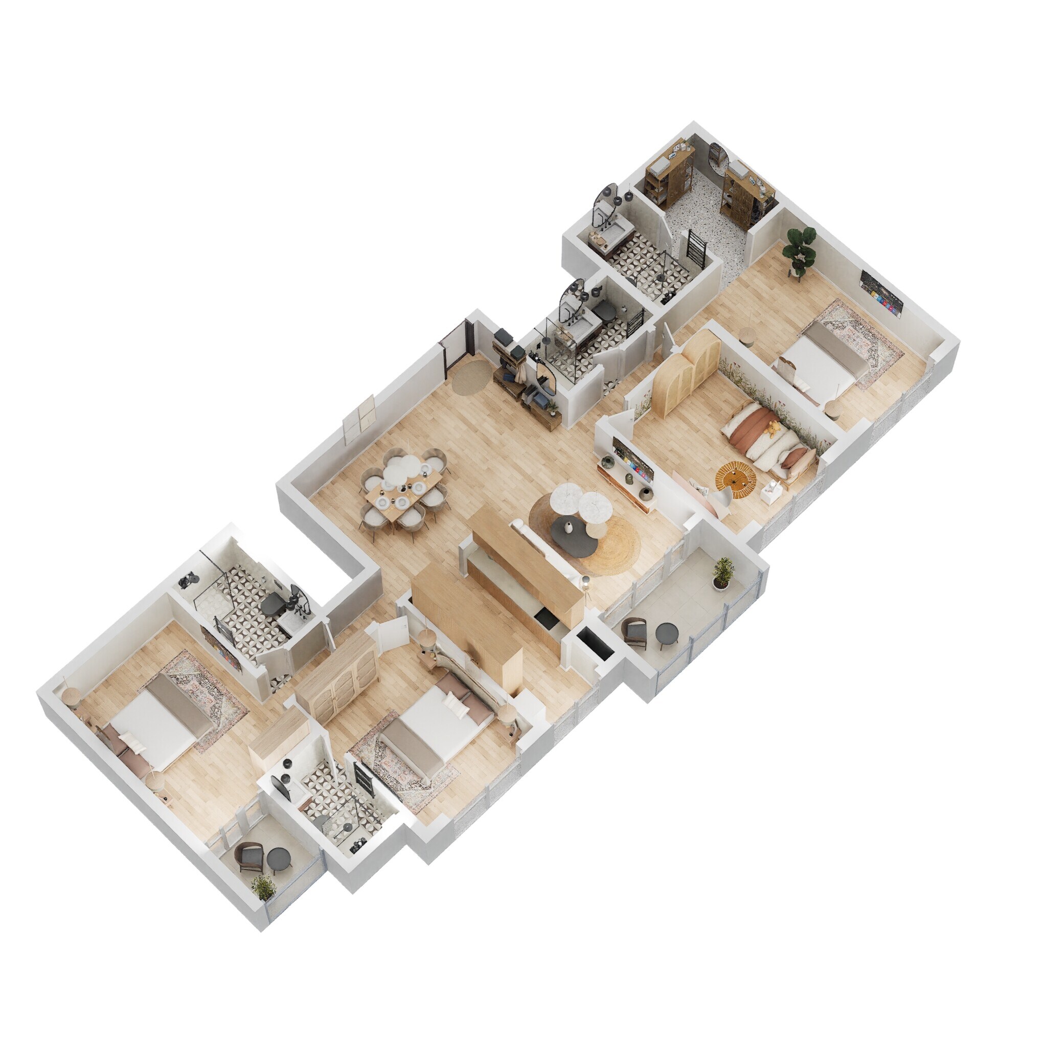 Floor plan of 4 BHK 2268 Sq. Ft. Apartment in Casagrand Keatsway, Bangalore