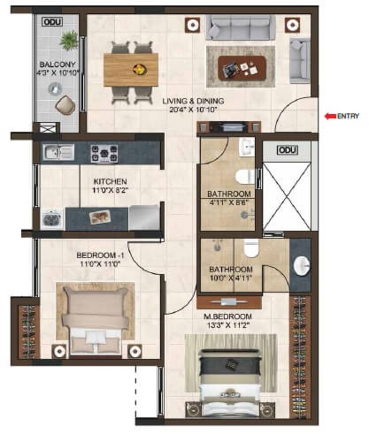 Other, casagrand-lorenza 2 Bedroom 1132 Sq.Ft. Apartment In Kogilu Bangalore 9394716