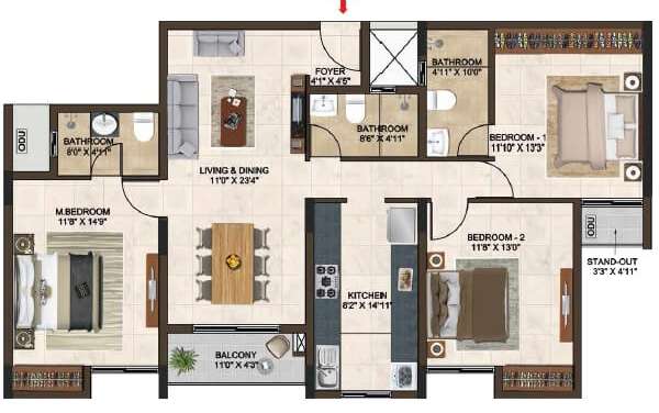 casagrand lorenza apartment 3bhk 1674sqft 1