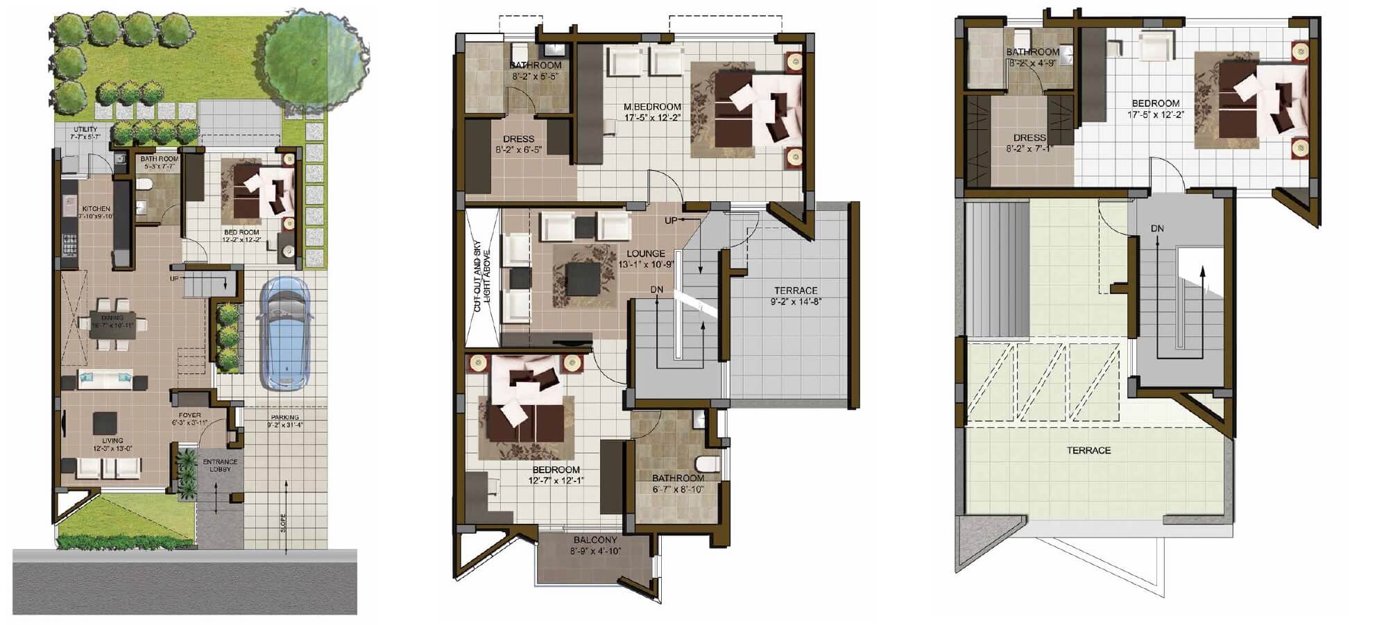 Floor plan of 4 BHK 2591 Sq. Ft. Villa in Casagrand Neona, Bangalore