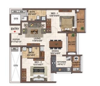 2 BHK Apartment For Resale in Casagrand Orlena Hennur Bangalore  7810969