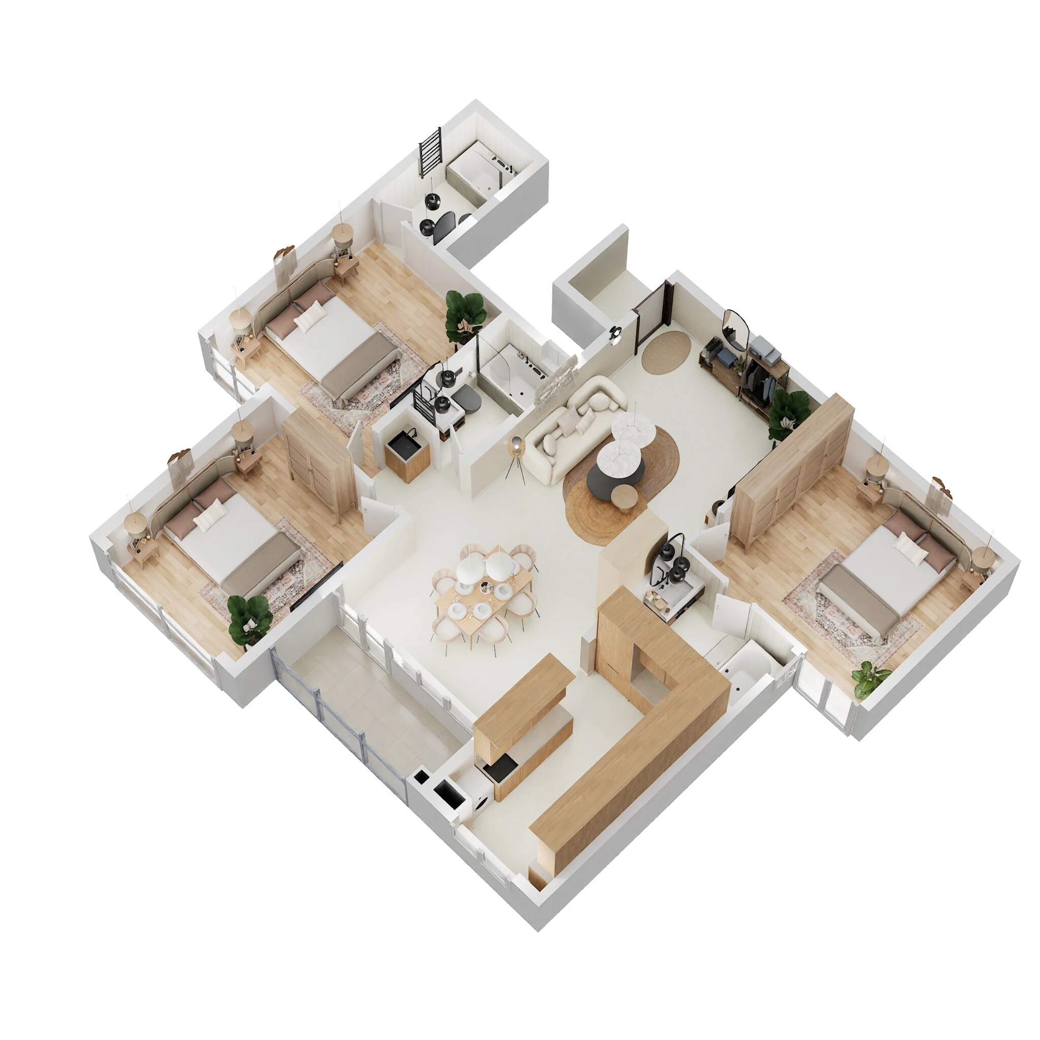 Floor plan of 3 BHK 1621 Sq. Ft. Apartment in Casagrand Regal, Bangalore