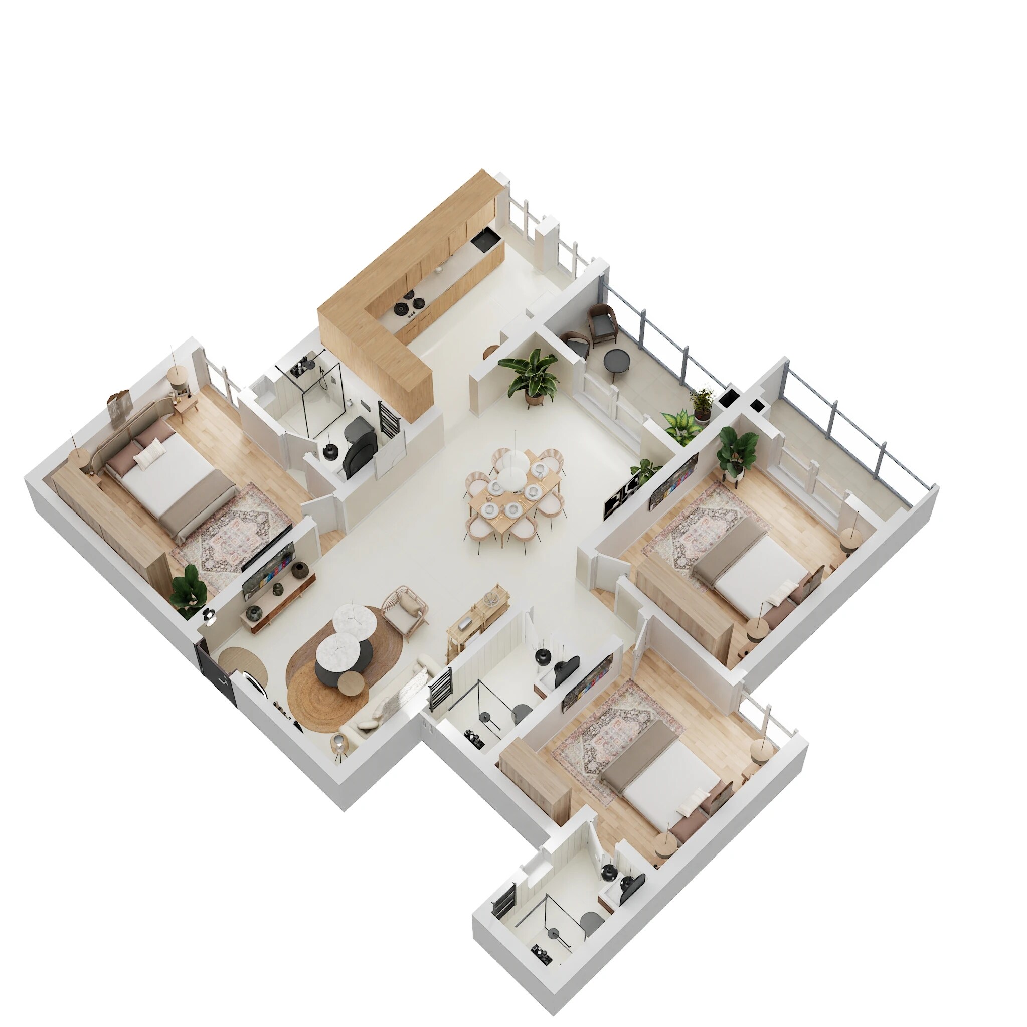 Floor plan of 3 BHK 1749 Sq. Ft. Apartment in Casagrand Vivacity, Bangalore