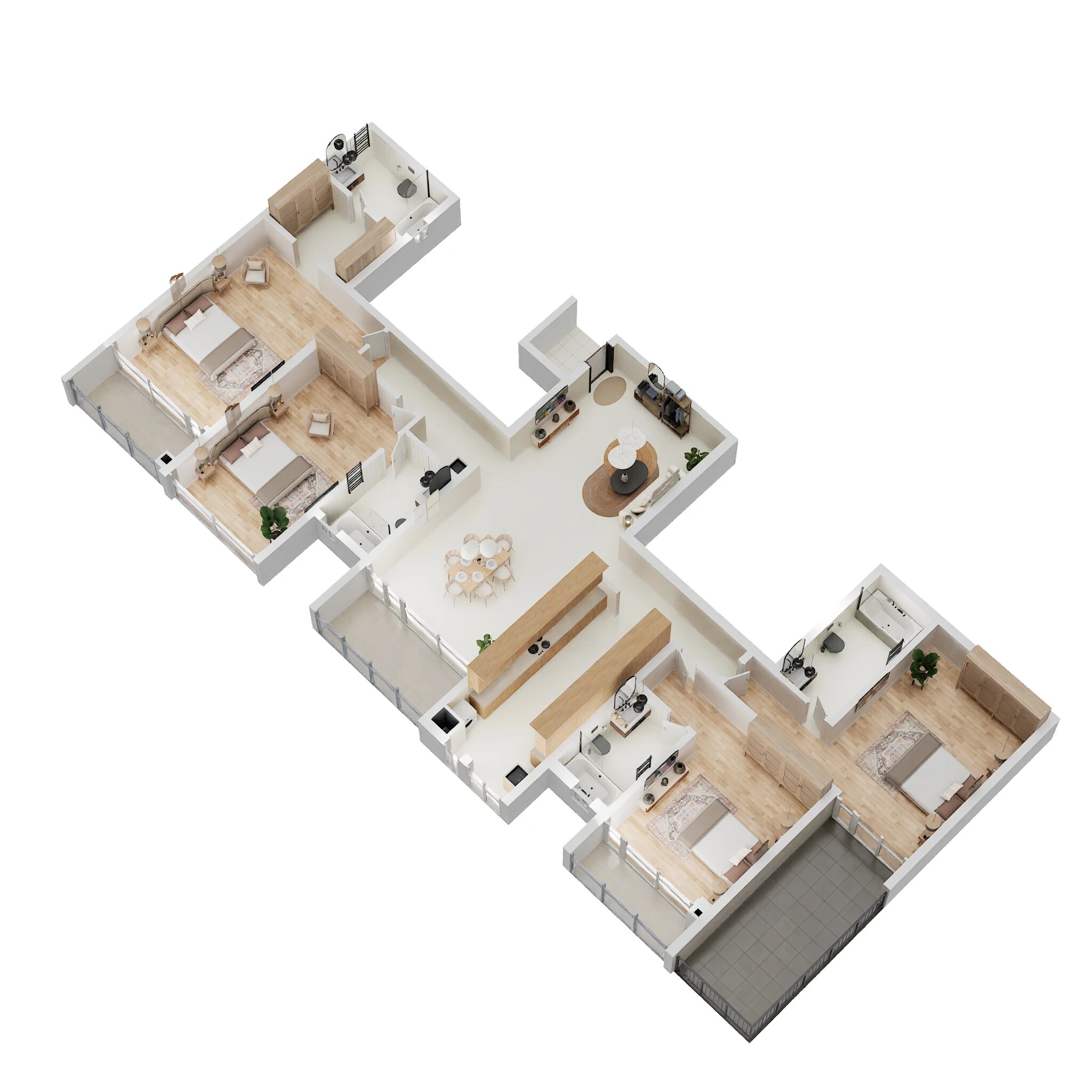 Floor plan of 4 BHK 3097 Sq. Ft. Apartment in Casagrand Vivacity, Bangalore
