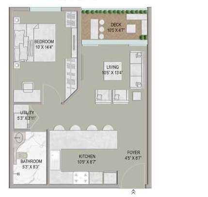 1 BHK 855 Sq. Ft. Apartment in Centreo