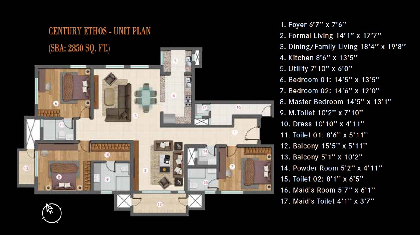 3 BHK 2850 Sq. Ft. Apartment