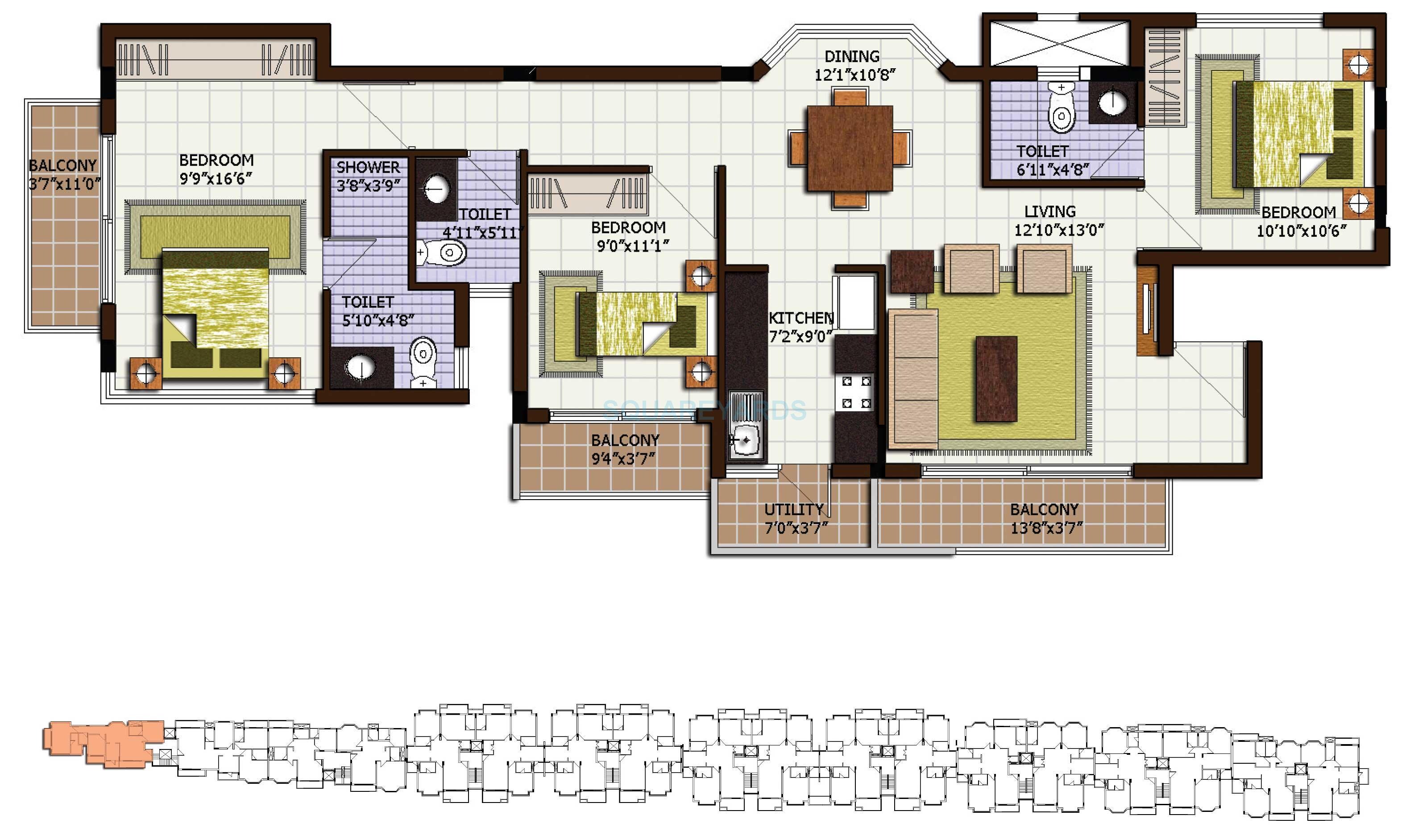 3 BHK 1510 Sq. Ft. Apartment