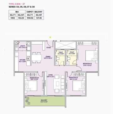  3 BHK Apartment at Century Liva, Yelahanka – for Sale