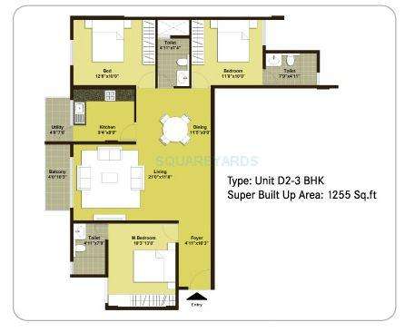 century paradise apartment 3bhk 1255sqft1