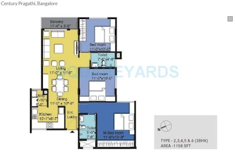 3 BHK Apartment For Resale in Century Pragati Manjunath Layout Bangalore  7619342