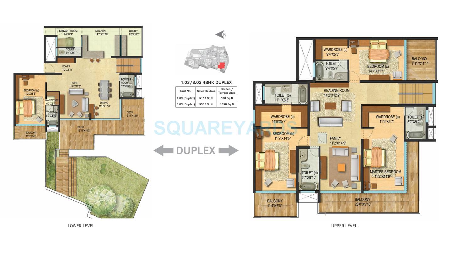Floor plan of 4 BHK 5167 Sq. Ft. Apartment in Century Renata, Bangalore