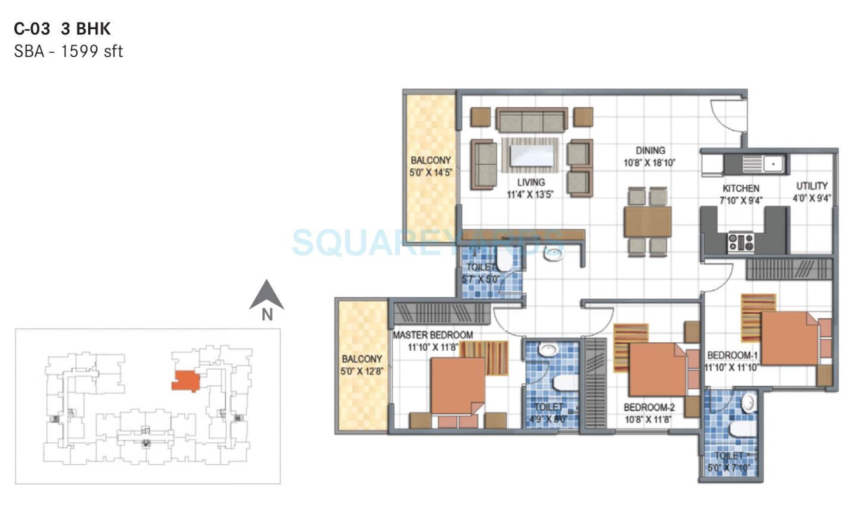 century saras apartment 3bhk 1599sqft1
