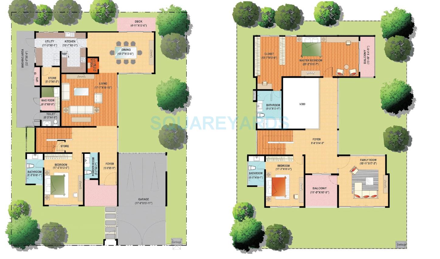 Floor plan of 3 BHK 4020 Sq. Ft. Villa in Century Wintersun, Bangalore