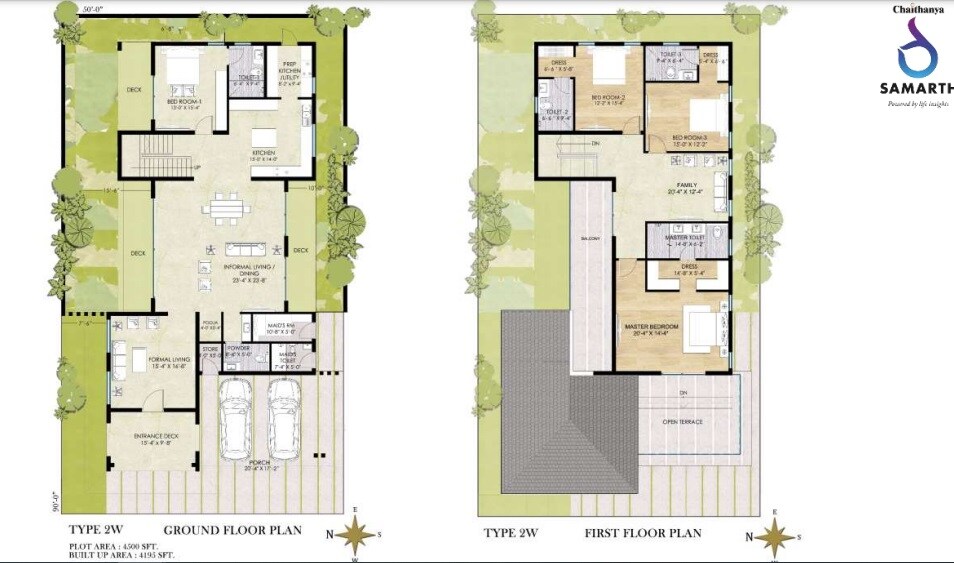 Floor plan of 4 BHK 4195 Sq. Ft. Villa in Chaithanya Samarth, Bangalore