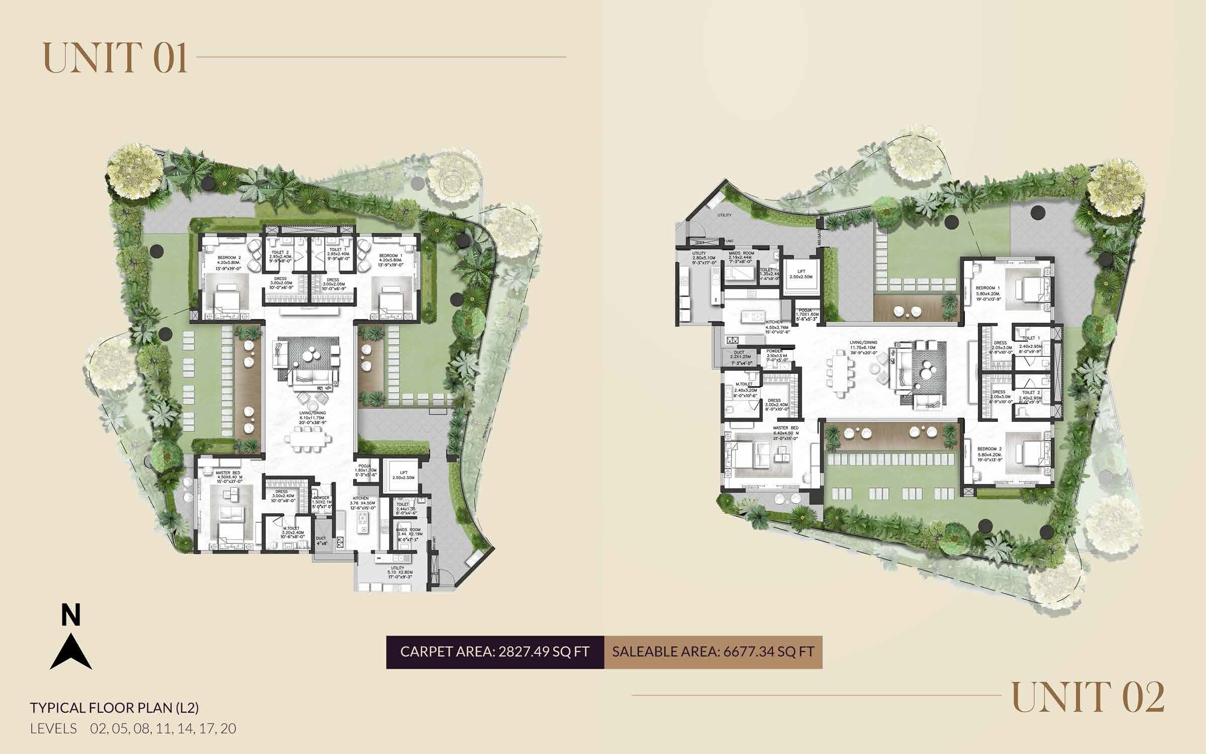 Floor plan of 3 BHK 6677 Sq. Ft. Apartment in Chaithanya Sankhya, Bangalore