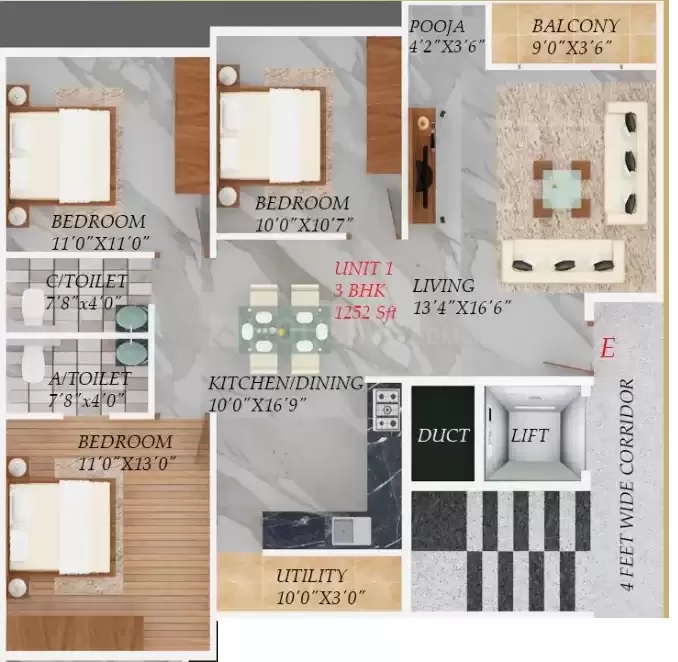 Charith Moon Stone 3 BHK Layout