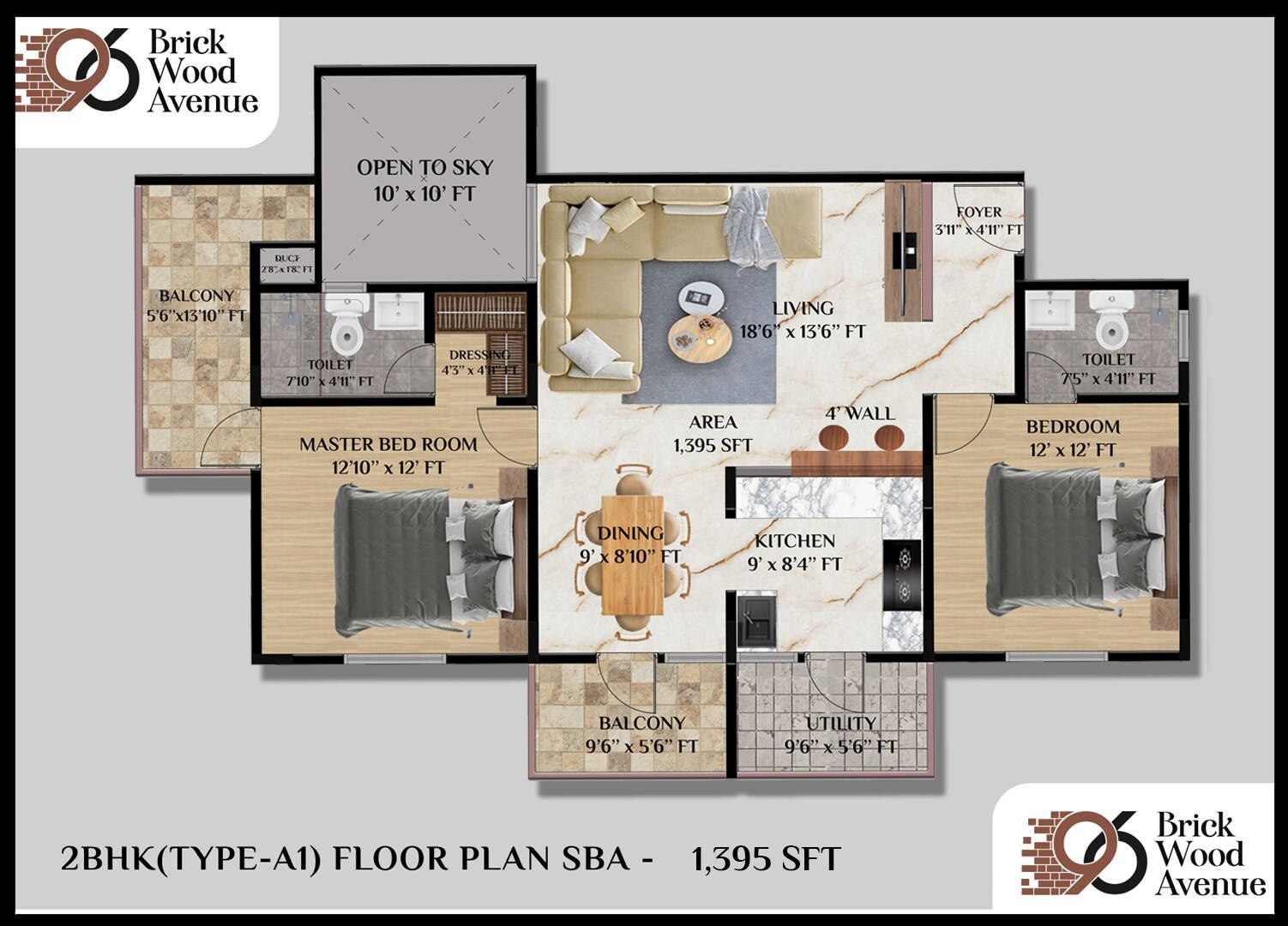 2 BHK 1396 Sq. Ft. Apartment