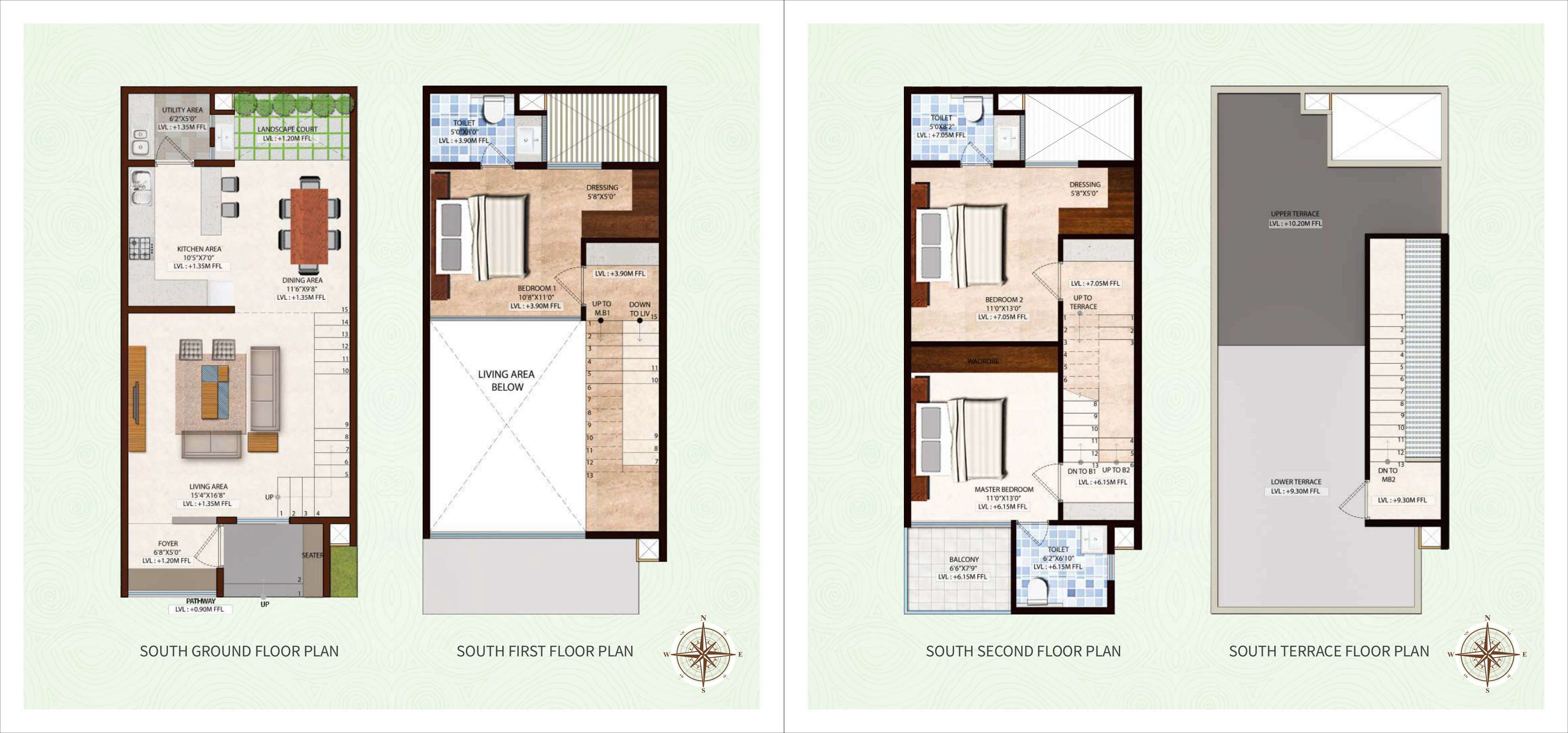 Floor plan of 3 BHK 1753 Sq. Ft. Villa in Citrus Zen Garden, Bangalore