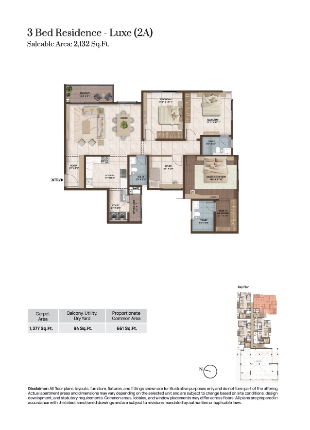 3 BHK 2132 Sq. Ft. Apartment