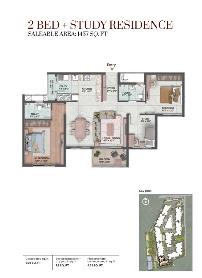 2 BHK 1457 Sq. Ft. Apartment
