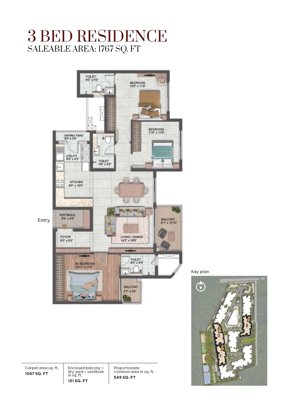 3 BHK 1767 Sq. Ft. Apartment